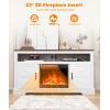 image:imageCowsar 60 Fireplace TV Stand Mantel Wood Surround Firebox Freestanding Fireplace Heater Adjustable Led Flame Remote Control 750W1500W White