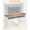 image:imageCowsar 60 Fireplace TV Stand Mantel Wood Surround Firebox Freestanding Fireplace Heater Adjustable Led Flame Remote Control 750W1500W White