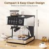 image:imageCOWSAR 20 Bar Espresso Machine with Grinder amp Milk Frother Steam Wand 58mm Expresso Coffee machines Commercial Stainless Steel Coffee Maker for Cappuccino and Latte Perfect for Home CafStainlessBlack
