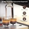 image:imageCOWSAR 20 Bar Espresso Machine with Grinder amp Milk Frother Steam Wand 58mm Expresso Coffee machines Commercial Stainless Steel Coffee Maker for Cappuccino and Latte Perfect for Home CafStainlessBlack