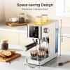image:imageCOWSAR 20 Bar Espresso MachineStainlessSteel Expresso Coffee Machines with LED DisplaySteam Milk FrotherCappuccino amp Latte amp Espresso makerCompact Coffee Machines for Home