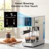 image:imageCOWSAR 20 Bar Espresso MachineStainlessSteel Expresso Coffee Machines with LED DisplaySteam Milk FrotherCappuccino amp Latte amp Espresso makerCompact Coffee Machines for Home