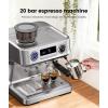 image:imageCOWSAR 2026 Upgrade 20 Bar Espresso Machine with GrinderExpresso Coffee Machines with Milk FrotherCommercial Stainless Steel Expresso Machines for HomePerfect Cappuccino amp LatteDual BoilerBrushed Silver