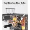 image:imageCOWSAR 2026 Upgrade 20 Bar Espresso Machine with GrinderExpresso Coffee Machines with Milk FrotherCommercial Stainless Steel Expresso Machines for HomePerfect Cappuccino amp LatteDual BoilerBrushed Silver