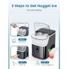 image:imageCOWSAR Nugget Ice Makers Countertop 34LBSDay SelfCleaning Pebble Ice Maker Machine Soft Chewable Pellet Ice Stainless Steel Black Countertop Ice Maker for Home Kitchen Party