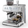 image:imageCOWSAR 20 Bar Espresso Machine with Grinder amp Milk Frother Steam Wand 58mm Expresso Coffee machines Commercial Stainless Steel Coffee Maker for Cappuccino and Latte Perfect for Home CafStainlessStainless