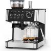 image:imageCOWSAR 20 Bar Espresso Machine with Grinder amp Milk Frother Steam Wand 58mm Expresso Coffee machines Commercial Stainless Steel Coffee Maker for Cappuccino and Latte Perfect for Home CafStainlessBlack