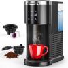 image:imageCOWSAR Commercial Single Serve Coffee Maker K Cup Coffee Brewer for Capsule and Ground Coffee Capsule Coffee Machine with 40 Oz Water Tank InstantHeat 5 Brew Sizes Up To 14 Oz Satin BlackClassic Black