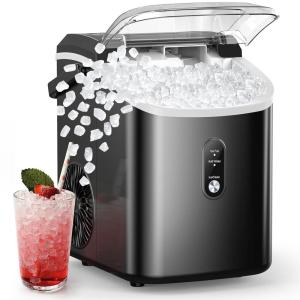 image:imageCOWSAR Nugget Ice Maker Countertop Chewable Pebble Ice 34Lbs Per Day Crunchy Pellet Ice Cubes Maker Machine with Self Cleaning Compact Portable Design for HomeKitchenRVOffice