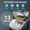 image:imageCOWSAR Countertop Ice Cube Maker 30LBS24H Portable Ice Machine with Top External Water Tank SelfCleaning Function 16 Pcs Ice Cube13 Mins Ice Scoop and Basket Perfect for Home Office Black
