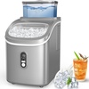 image:imageCOWSAR Countertop Ice Cube Maker 30LBS24H Portable Ice Machine with Top External Water Tank SelfCleaning Function 16 Pcs Ice Cube13 Mins Ice Scoop and Basket Perfect for Home Office Gray