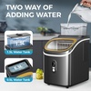 image:imageCOWSAR Countertop Ice Cube Maker 30LBS24H Portable Ice Machine with Top External Water Tank SelfCleaning Function 16 Pcs Ice Cube13 Mins Ice Scoop and Basket Perfect for Home Office Black