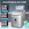 image:imageCOWSAR Countertop Ice Cube Maker 30LBS24H Portable Ice Machine with Top External Water Tank SelfCleaning Function 16 Pcs Ice Cube13 Mins Ice Scoop and Basket Perfect for Home Office Gray