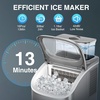 image:imageCOWSAR Countertop Ice Cube Maker 30LBS24H Portable Ice Machine with Top External Water Tank SelfCleaning Function 16 Pcs Ice Cube13 Mins Ice Scoop and Basket Perfect for Home Office Gray