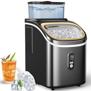 image:imageCOWSAR Countertop Ice Cube Maker 30LBS24H Portable Ice Machine with Top External Water Tank SelfCleaning Function 16 Pcs Ice Cube13 Mins Ice Scoop and Basket Perfect for Home Office Black