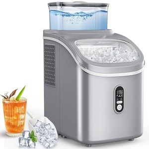 image:imageCOWSAR Countertop Ice Cube Maker 30LBS24H Portable Ice Machine with Top External Water Tank SelfCleaning Function 16 Pcs Ice Cube13 Mins Ice Scoop and Basket Perfect for Home Office Gray