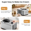 image:imageCOWSAR 16 Quart Ice Cream Maker Machine with Builtin Compressor Fully Automatic and No Prefreezing Frozen Yogurt Keepcooling and Timer Stainless Steel