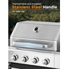 image:imageCOWSAR 4Burner BBQ Propane Gas Grill 44000 BTU Stainless Steel Barbecue Grill with Side Table 10000 BTU Side Burner 4 Casters Easy Mobility Ideal for Outdoor Patio Garden Picnic Backyard Cooking