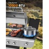 image:imageCOWSAR 4Burner BBQ Propane Gas Grill 44000 BTU Stainless Steel Barbecue Grill with Side Table 10000 BTU Side Burner 4 Casters Easy Mobility Ideal for Outdoor Patio Garden Picnic Backyard Cooking