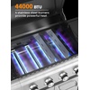 image:imageCOWSAR 4Burner BBQ Propane Gas Grill 44000 BTU Stainless Steel Barbecue Grill with Side Table 10000 BTU Side Burner 4 Casters Easy Mobility Ideal for Outdoor Patio Garden Picnic Backyard Cooking