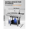 image:imageCOWSAR 4Burner BBQ Propane Gas Grill 44000 BTU Stainless Steel Barbecue Grill with Side Table 10000 BTU Side Burner 4 Casters Easy Mobility Ideal for Outdoor Patio Garden Picnic Backyard Cooking