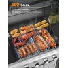 image:imageCOWSAR 4Burner BBQ Propane Gas Grill 44000 BTU Stainless Steel Barbecue Grill with Side Table 10000 BTU Side Burner 4 Casters Easy Mobility Ideal for Outdoor Patio Garden Picnic Backyard Cooking