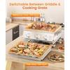 image:imageCOWSAR Portable 20 Inch Tabletop Griddle with Grill Grate Stainless Steel Propane Gas Grill with 3 Burners24000 BTU for Outdoor CampingRVPicnicBBQ