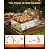image:imageCOWSAR Portable 20 Inch Tabletop Griddle with Grill Grate Stainless Steel Propane Gas Grill with 3 Burners24000 BTU for Outdoor CampingRVPicnicBBQ