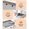 image:imageCOWSAR Portable 20 Inch Tabletop Griddle with Grill Grate Stainless Steel Propane Gas Grill with 3 Burners24000 BTU for Outdoor CampingRVPicnicBBQ
