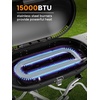 image:imageCowsar 15000 BTU Propane Gas Grill Portable StandUp Barbecue Grill with 348 sqin amp Instastart PushButton Ignition Great for Outdoor Camping Tailgating BBQ Parties Backyard Patio Orange