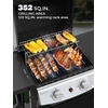 image:imageCowsar 2 Burner BBQ Propane Gas Grill Stainless Steel 20000 BTU Equipped with Side Shelves and 2 Wheels for Easy Mobility Ideal for Outdoor Kitchens and Backyard Patio Barbecues