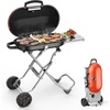 image:imageCowsar 15000 BTU Propane Gas Grill Portable StandUp Barbecue Grill with 348 sqin amp Instastart PushButton Ignition Great for Outdoor Camping Tailgating BBQ Parties Backyard Patio Orange